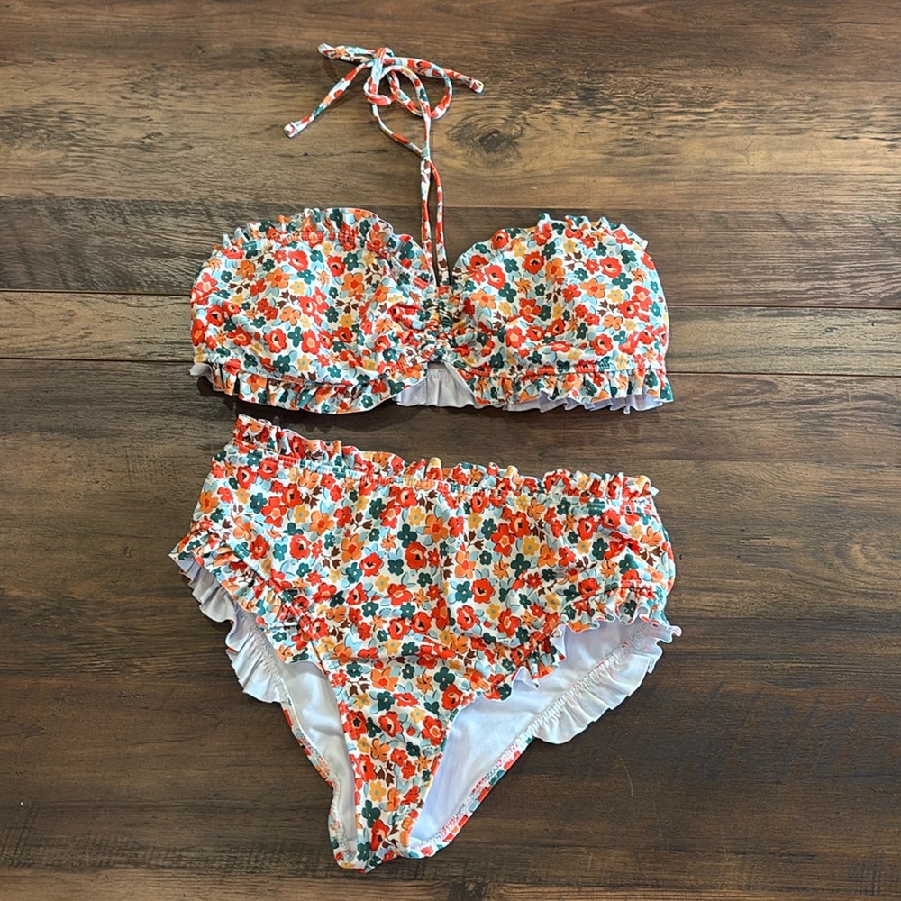 SHEIN Floral High Waisted Bikini Set Womens Medium